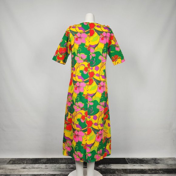 Vintage Pikake Made In Hawaii 70s Floral Dress Size M/L - Picture 10 of 16